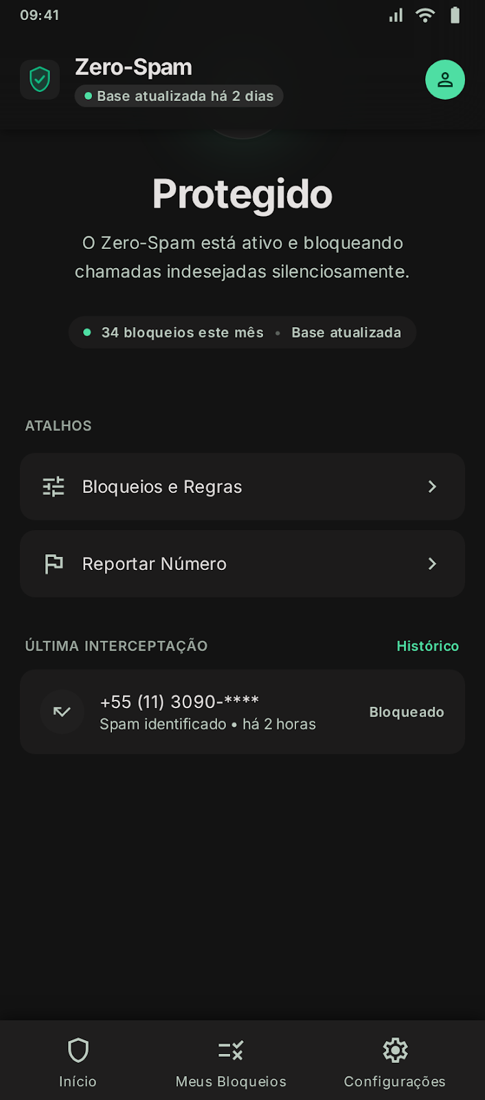 Zero-Spam Interface Oficial Android