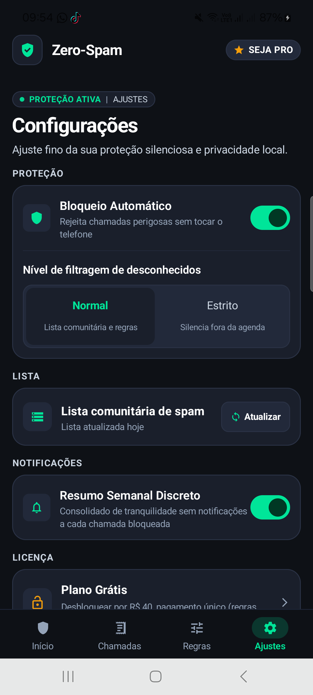 Ajustes de Proteção Normal versus Estrito e Privacidade LGPD